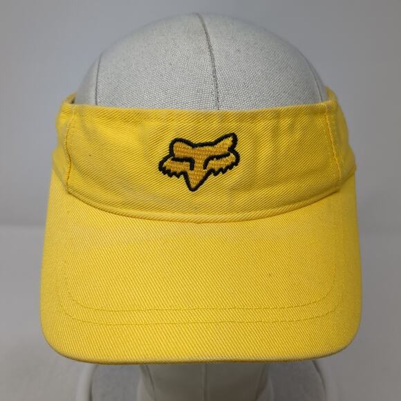 Fox Golf Strapback Sun Visor Cap Yellow One Size Adjustable Embroidered Cotton - Picture 2 of 9